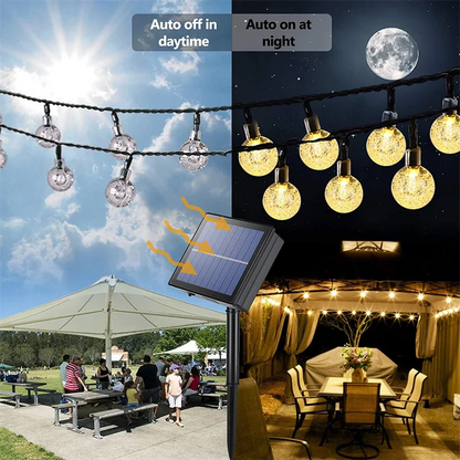 Solar Crystal Globe LED String Lights